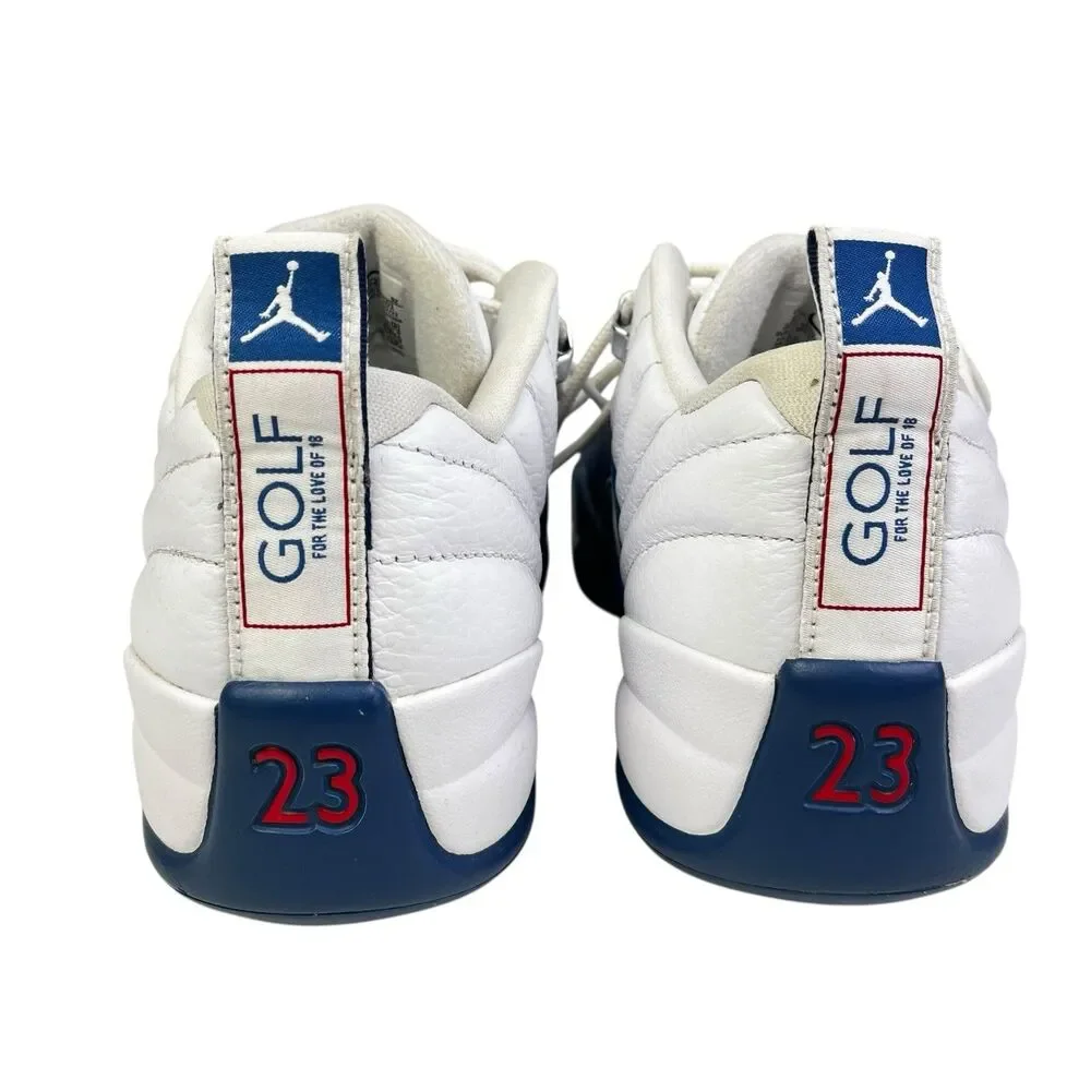 Nike Air Jordan 12 Golf Shoes Mens Size 8 White Blue DH4120-101 Cleats Jumpman